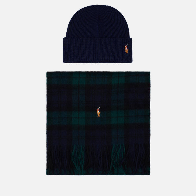 Подарочный набор Polo Ralph Lauren Holiday Tartan Beanie & Scarf Gift Box
