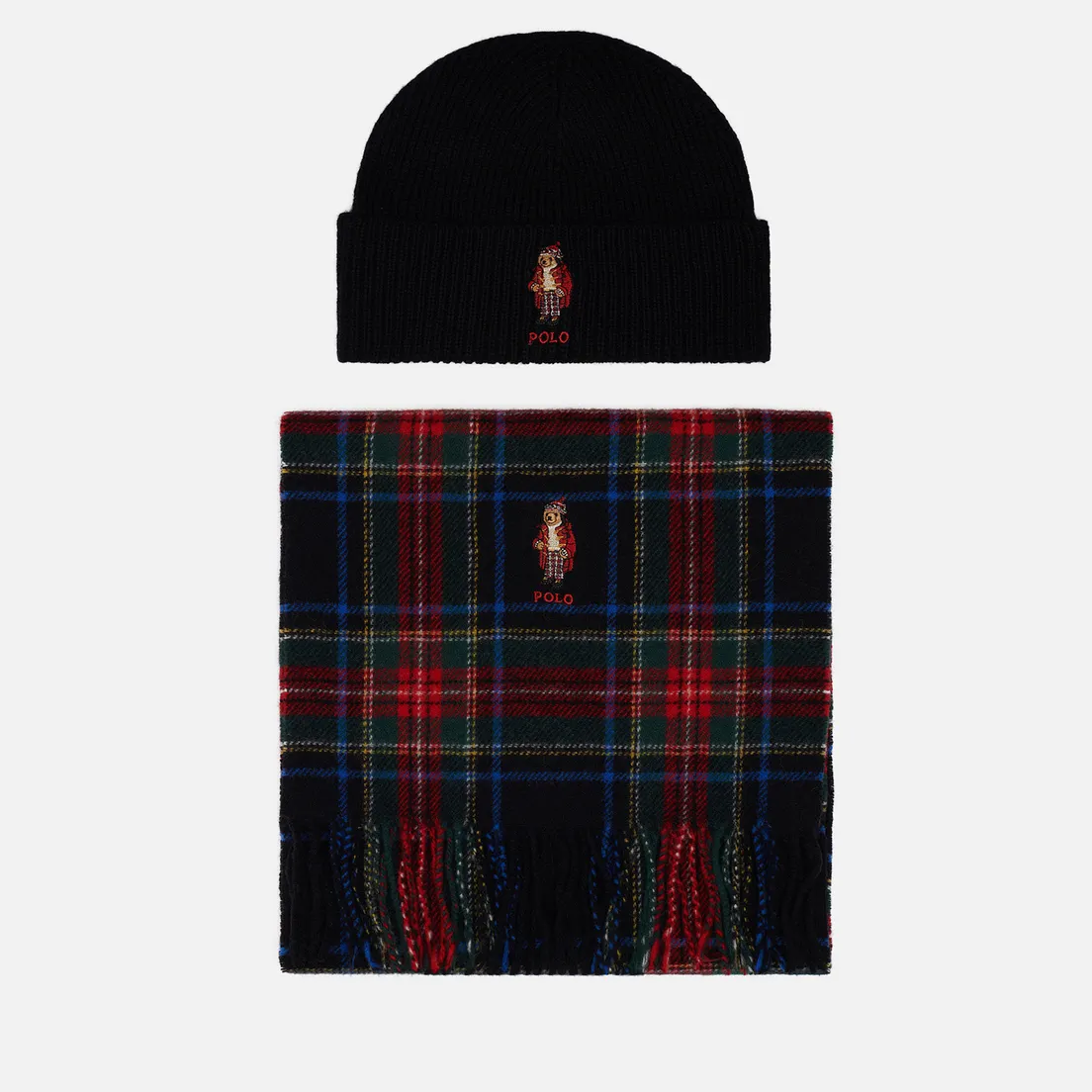 Polo Ralph Lauren Подарочный набор Tartan Bear Beanie & Scarf Gift Box