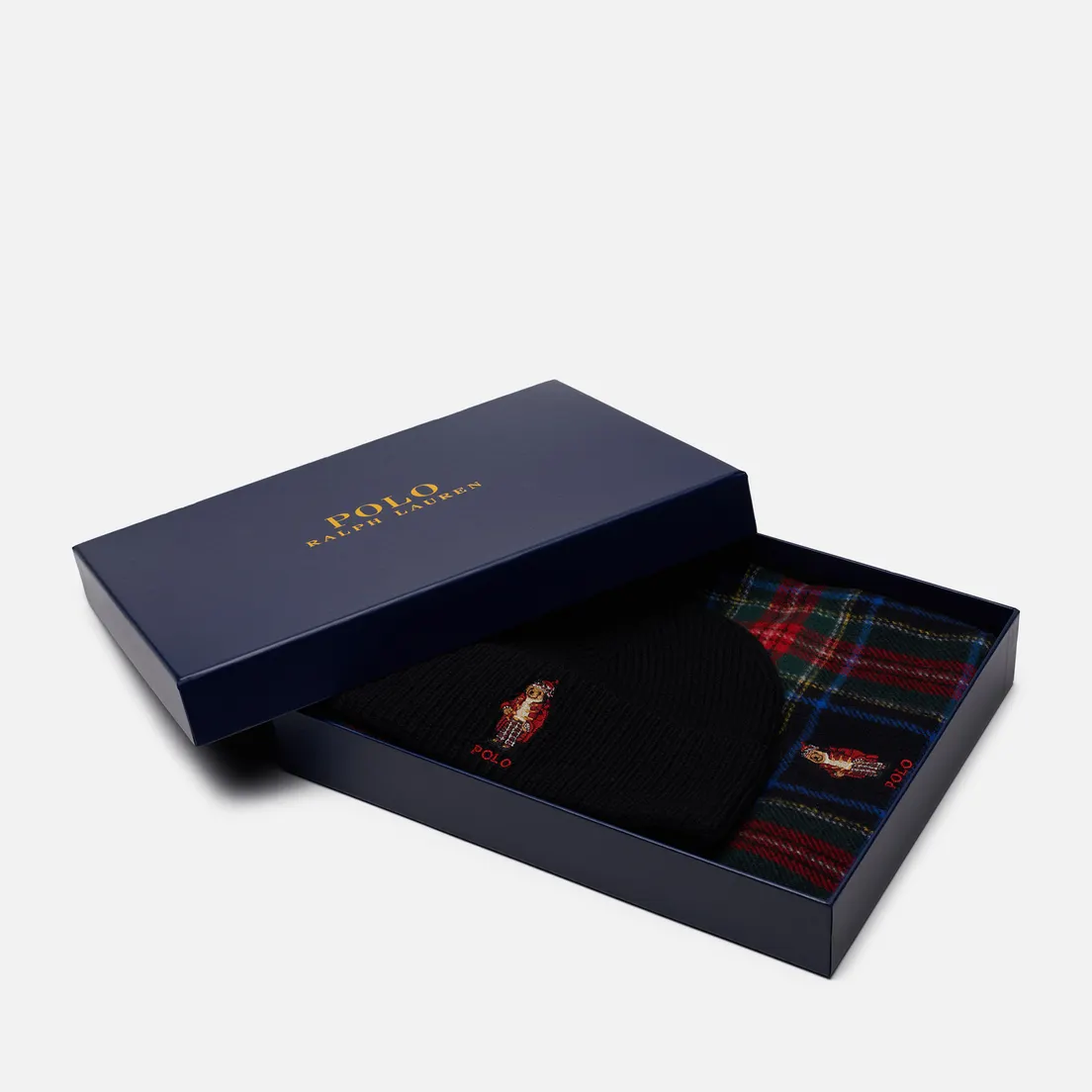 Polo Ralph Lauren Подарочный набор Tartan Bear Beanie & Scarf Gift Box