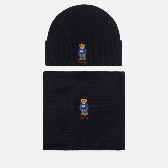 Подарочный набор Polo Ralph Lauren Flag Bear Beanie & Scarf Gift Box