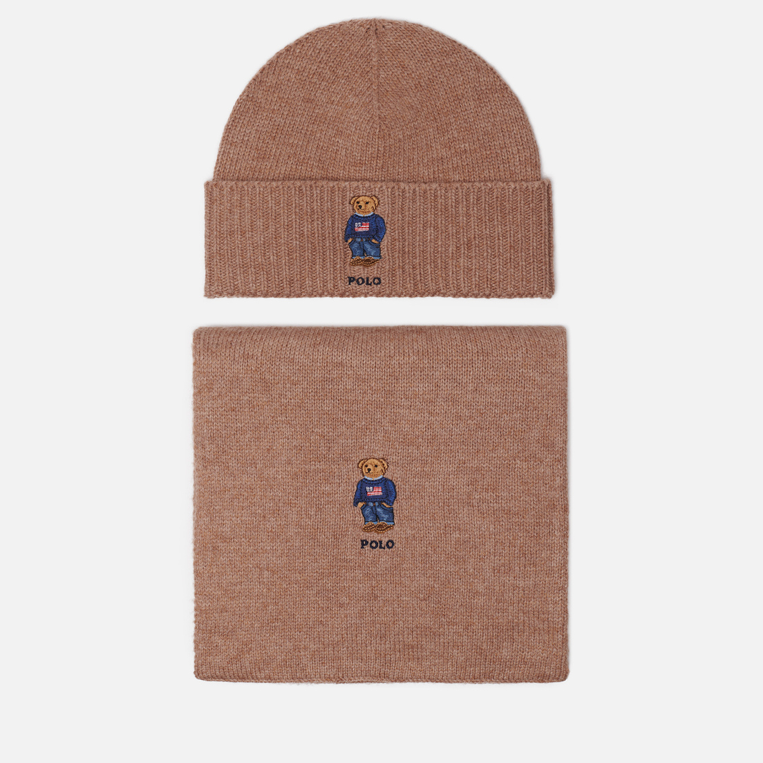 Polo Ralph Lauren Подарочный набор Flag Bear Beanie & Scarf Gift Box