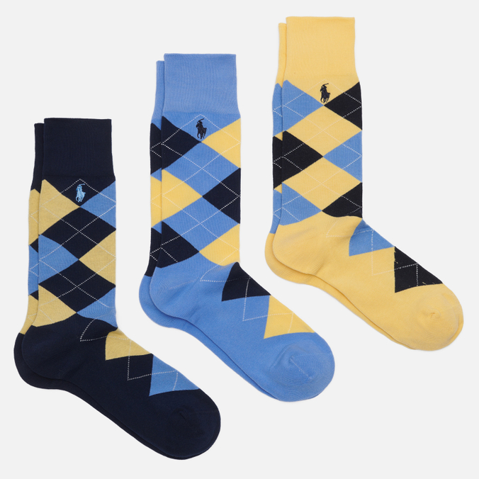 Комплект носков Polo Ralph Lauren 200N Argyle Crew 3-Pack