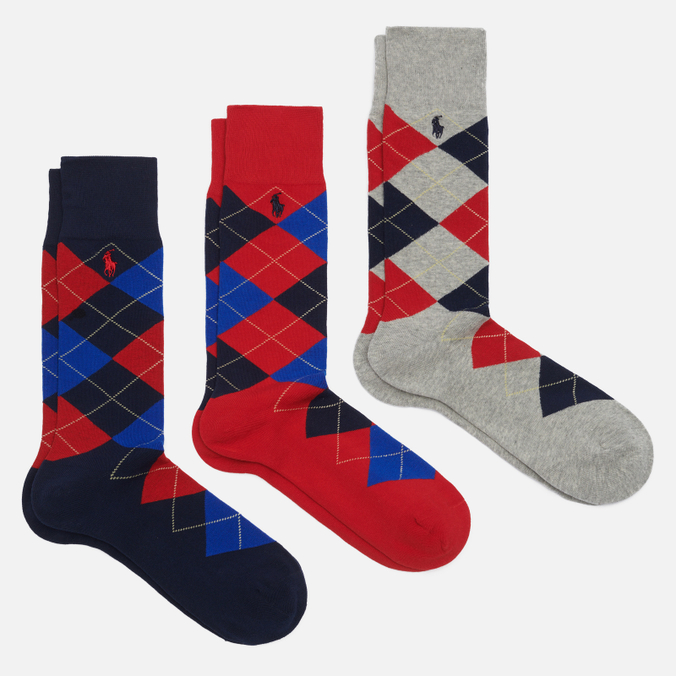 Комплект носков Polo Ralph Lauren 200N Argyle Crew 3-Pack