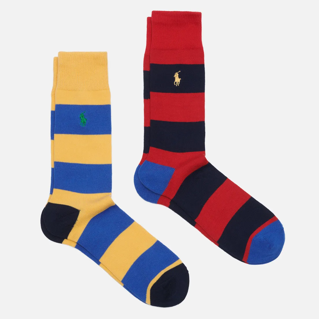 Polo Ralph Lauren Комплект носков Rugby Sripe 2 Crew 2-Pack