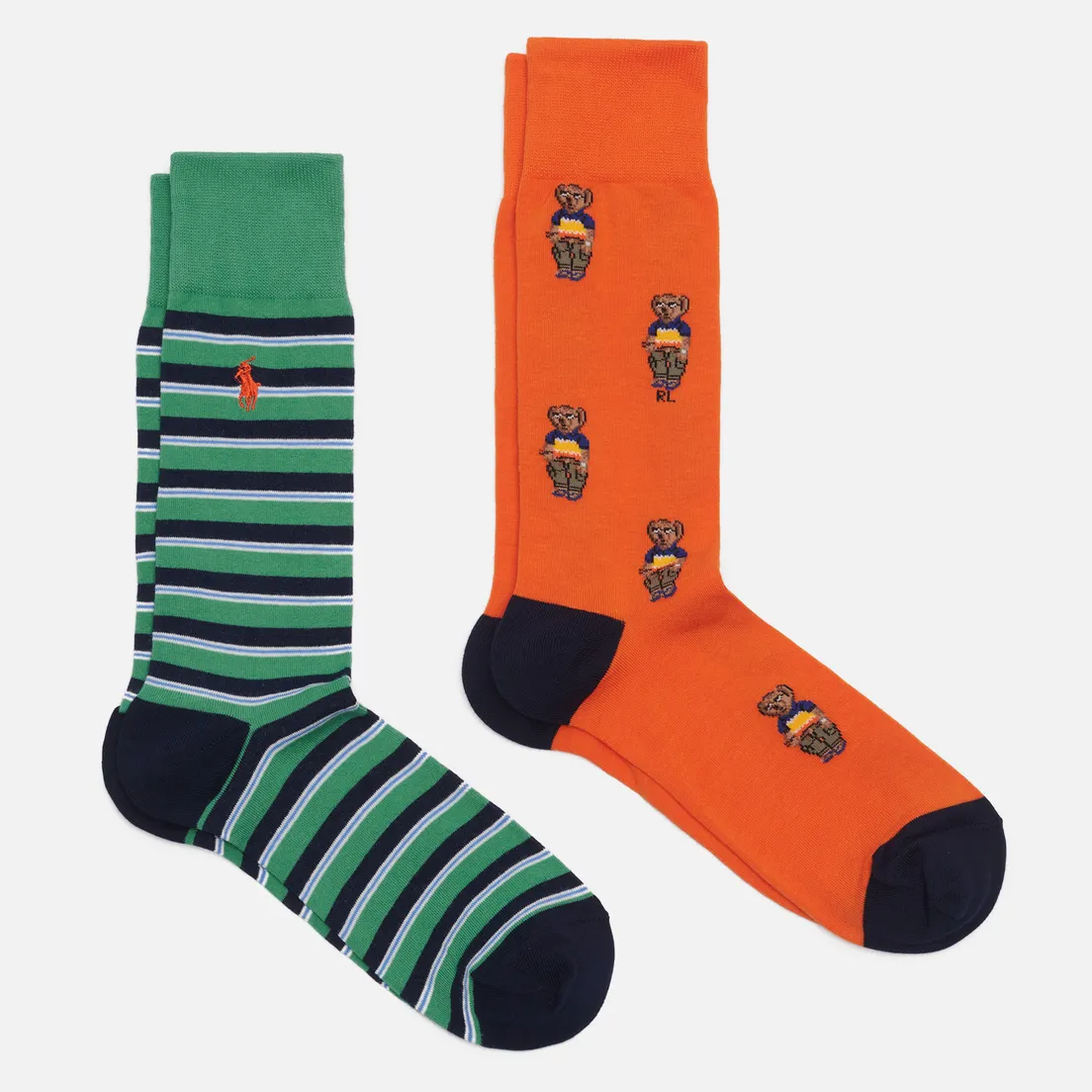 Polo Ralph Lauren Комплект носков Polo Bear & Stripe Crew 2-Pack