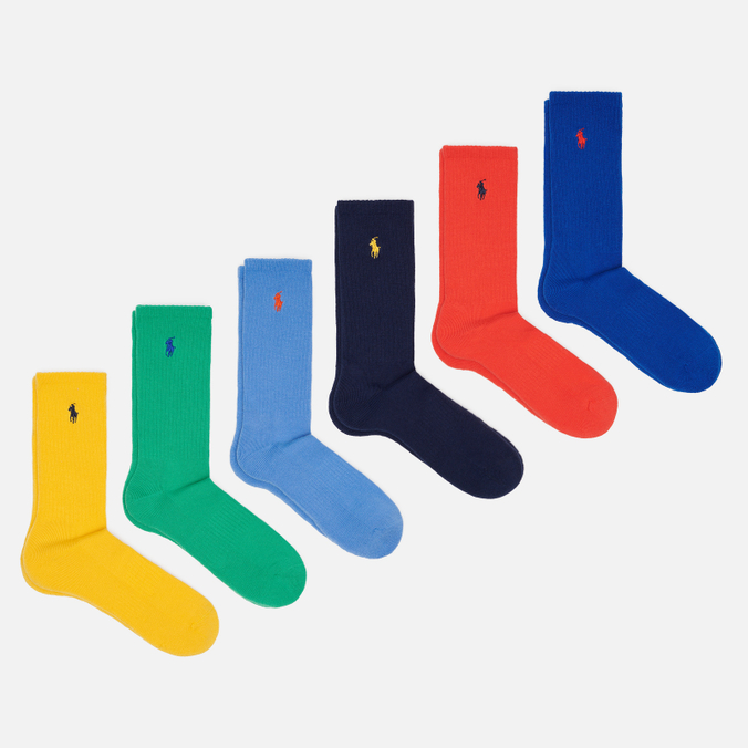 Комплект носков Polo Ralph Lauren Solids Crew 6-Pack