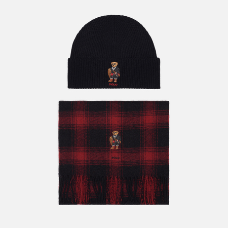 Подарочный набор Polo Ralph Lauren Holiday Bear Beanie & Scarf Gift Box, цвет чёрный