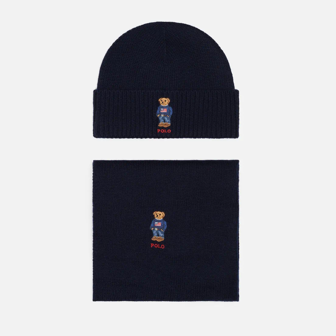 Polo Ralph Lauren Подарочный набор Flag Vintage Bear Beanie & Scarf Gift Box