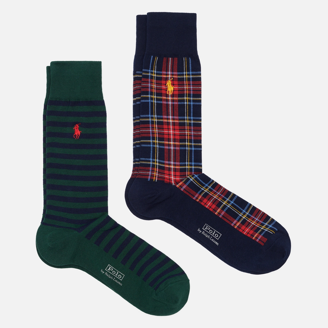Polo Ralph Lauren Комплект носков Holiday Plaid & Stripe Crew 2-Pack