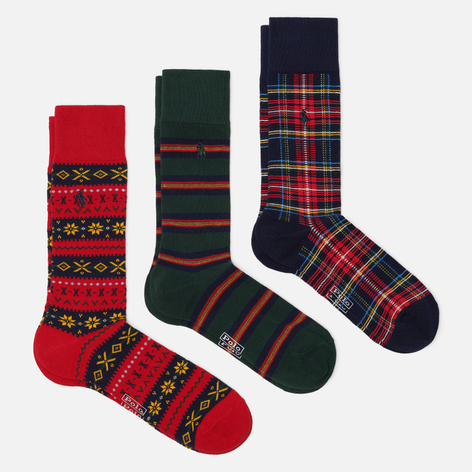Комплект носков Polo Ralph Lauren Holiday Crew 3-Pack