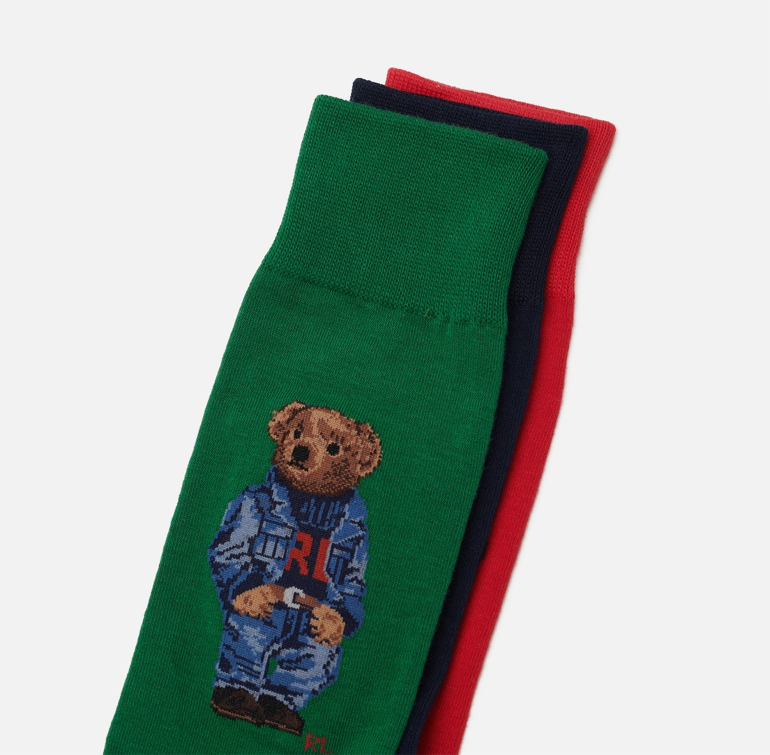Polo Ralph Lauren Комплект носков Seasonal Bear Gift Box 3-Pack