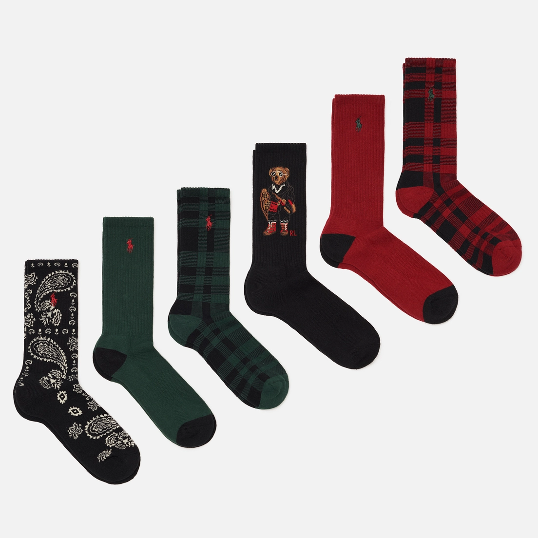 Polo Ralph Lauren Комплект носков Northwest Passage Bear Crew 6-Pack