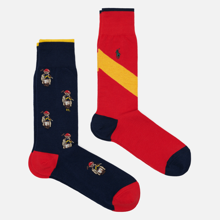 Комплект носков Polo Ralph Lauren Select Novelty Bear Crew 2-Pack, цвет комбинированный, размер 40-46 EU