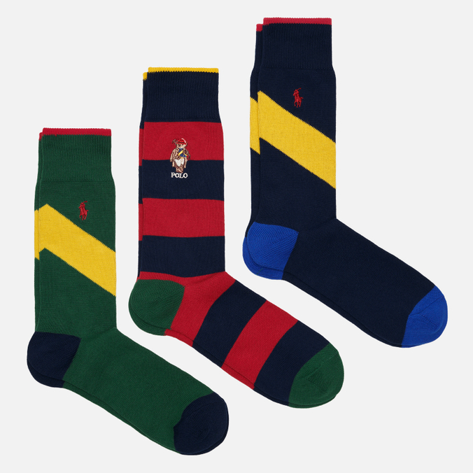 Комплект носков Polo Ralph Lauren Polo Select Gift Bear Crew 3-Pack Gift Box