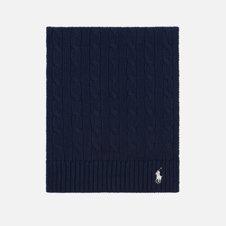 Шарф Polo Ralph Lauren Cable-Knit Cotton, цвет синий
