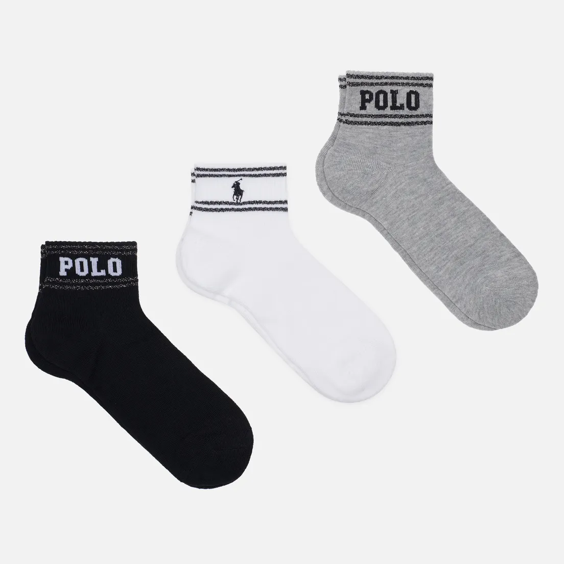 Polo Ralph Lauren Комплект носков Double Stripe Ankle 3-Pack