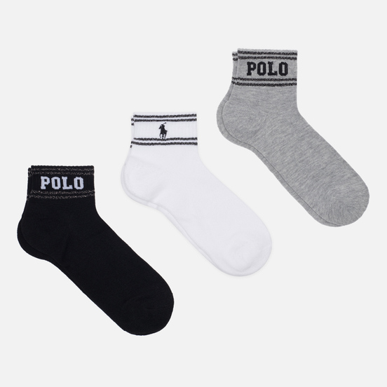 Комплект носков Polo Ralph Lauren Double Stripe Ankle 3-Pack Multicolor