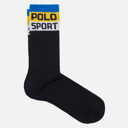 Носки Polo Ralph Lauren Polo Sport Striped Crew Single, цвет чёрный, размер 35-40 EU