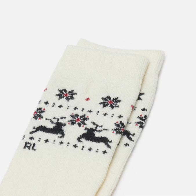 Носки Polo Ralph Lauren, цвет белый, размер 35-40 455-855683-002 Deer Border Single Crew - фото 2
