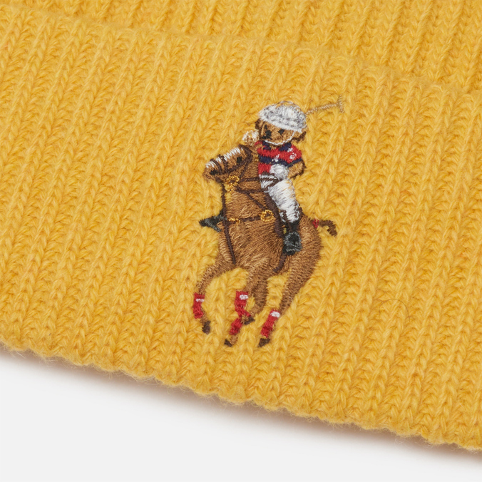 Шапка Polo Ralph Lauren, цвет жёлтый, размер UNI 455-858362-001 Polo Player Bear Acrylic Blend - фото 2