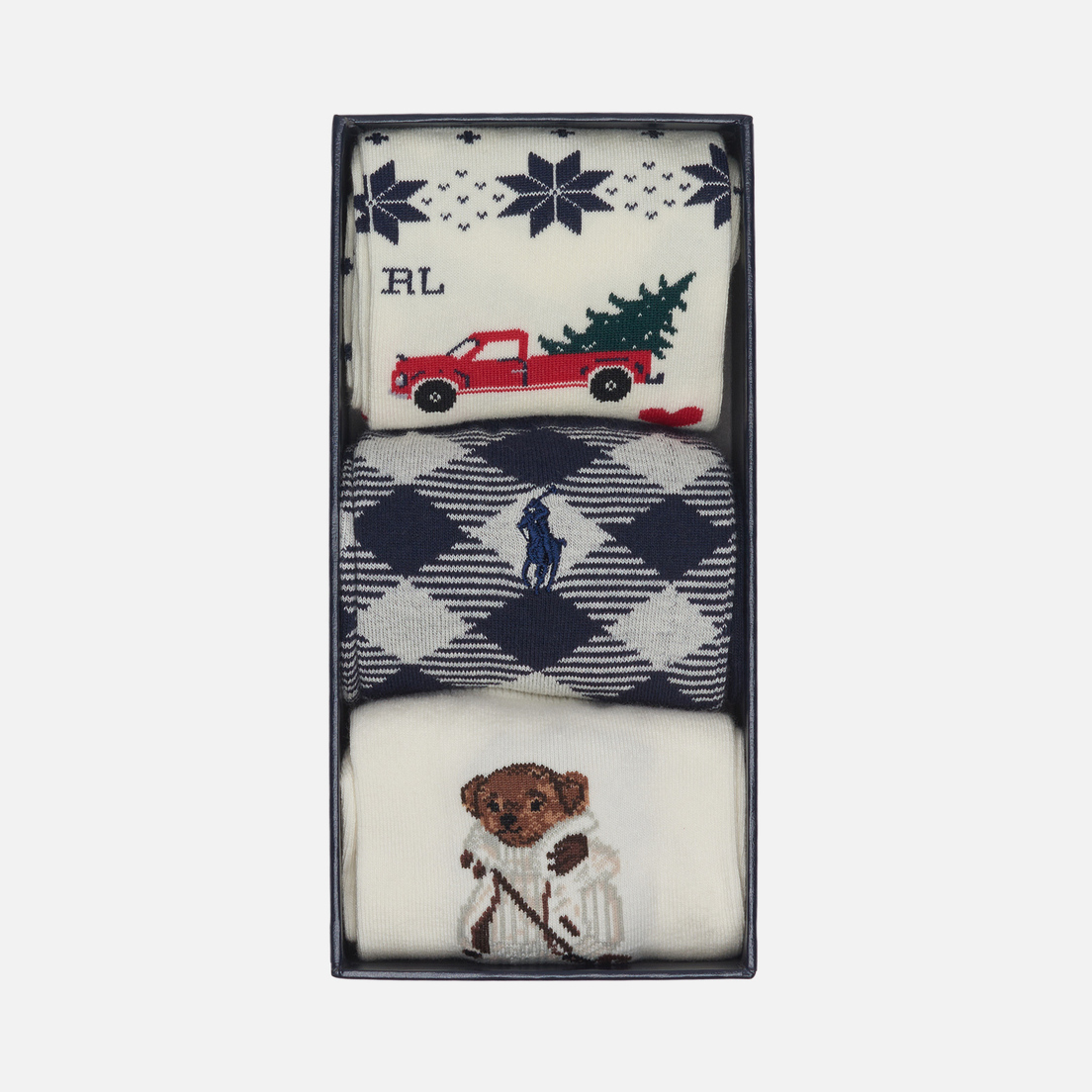 Polo Ralph Lauren Комплект носков Creamy Polo Bear 3-Pack Gift Box