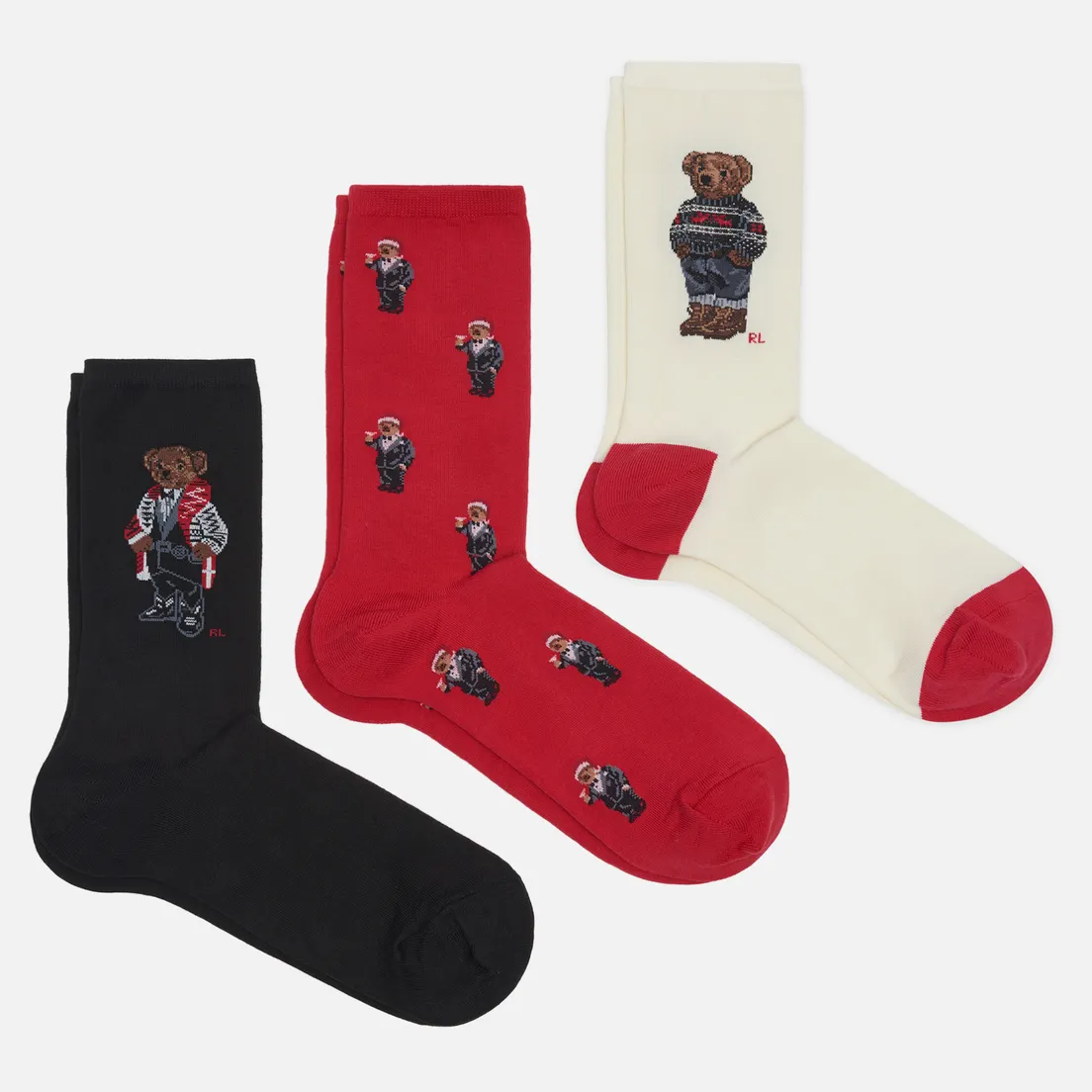 Polo Ralph Lauren Комплект носков Holiday Polo Bear 3-Pack Gift Box