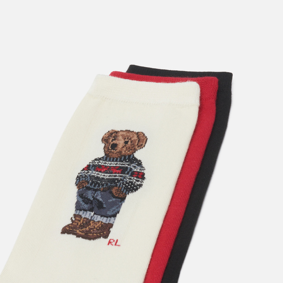 Комплект носков Polo Ralph Lauren Holiday Polo Bear 3-Pack Gift Box Assorted Color Pack