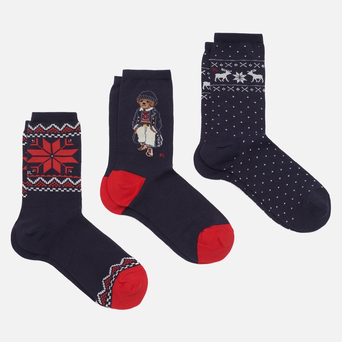Polo Ralph Lauren Комплект носков Holiday Bear Crew 3-Pack