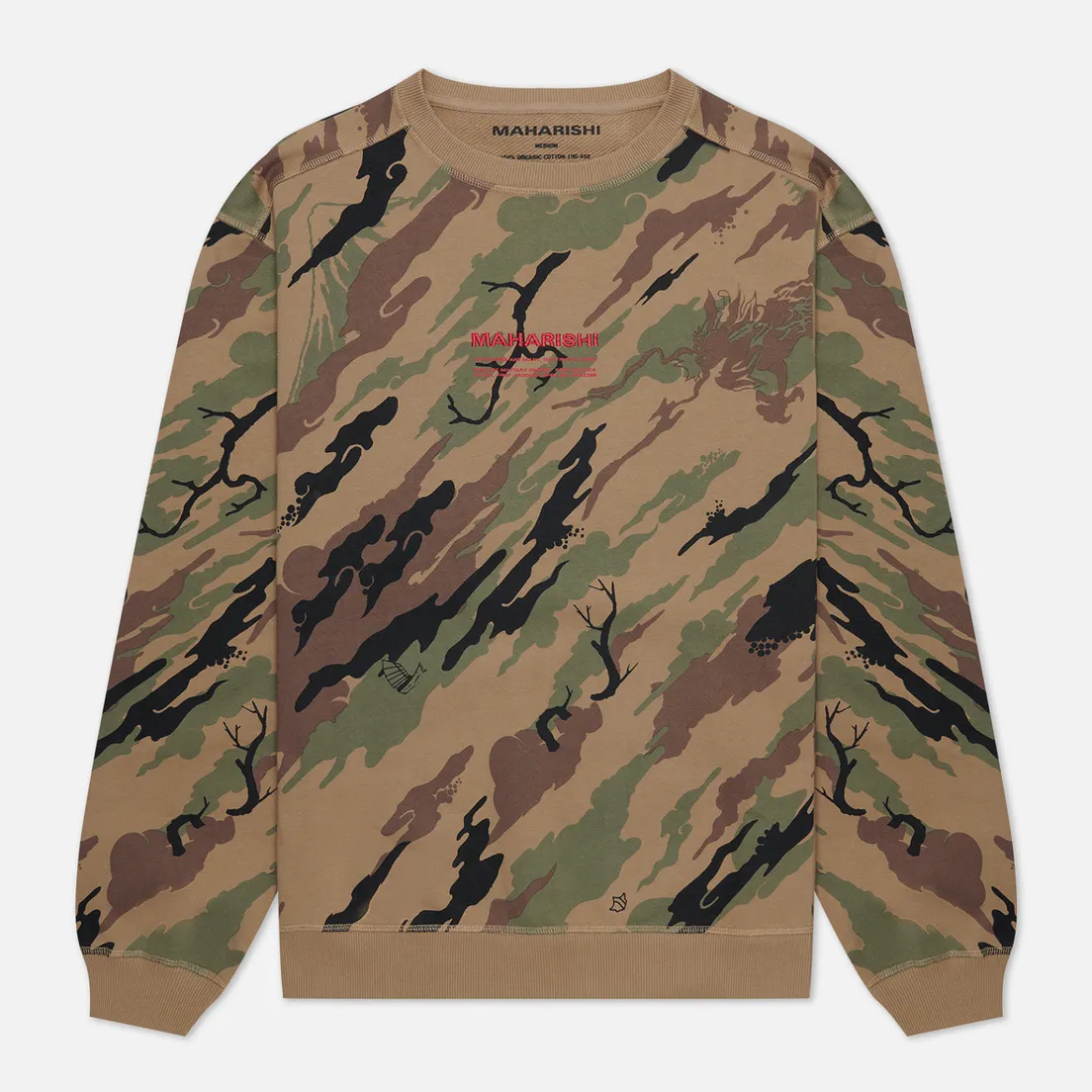 maharishi Мужская толстовка Miltype Camo Embroidered Crew Neck