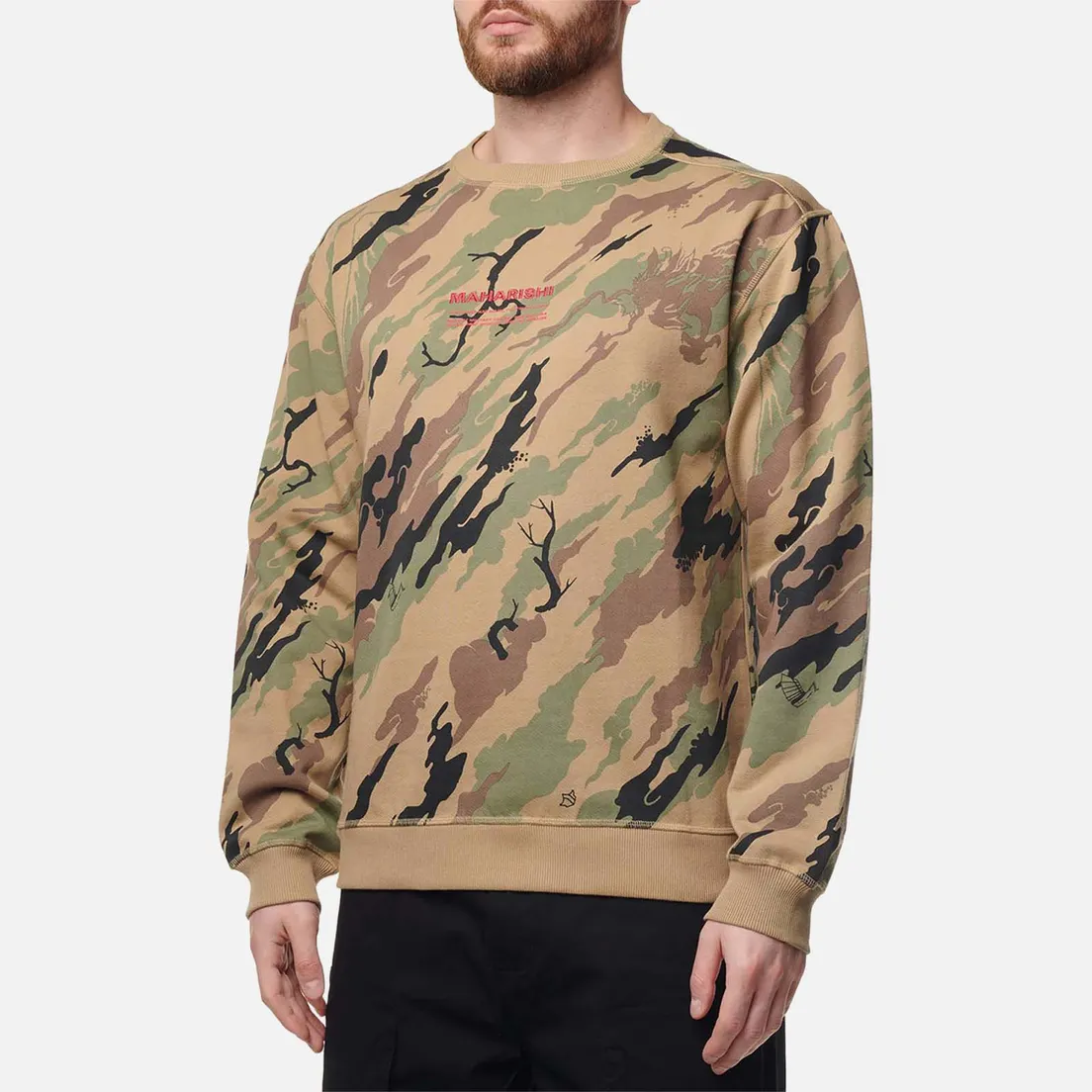 maharishi Мужская толстовка Miltype Camo Embroidered Crew Neck