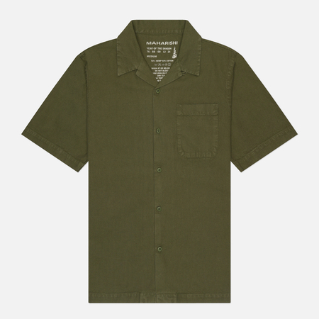 Мужская рубашка maharishi Hemp Camp Collar цвет оливковый размер XL 18550₽