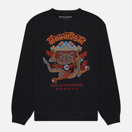 Мужская толстовка maharishi x Tashi Mannox Abundance Dragon Crew Neck, цвет чёрный, размер XXL