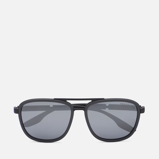Солнцезащитные очки Prada Linea Rossa 50XS-09O07H-3P Polarized Matte Blak Grey Rubber/Polar Dark Grey Mirror Silver