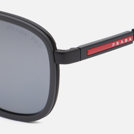 Солнцезащитные очки Prada Linea Rossa 50XS-09O07H-3P Polarized Matte Blak Grey Rubber/Polar Dark Grey Mirror Silver