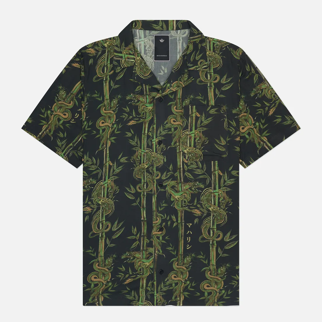 maharishi Мужская рубашка Dragon Bamboo Camp Collar