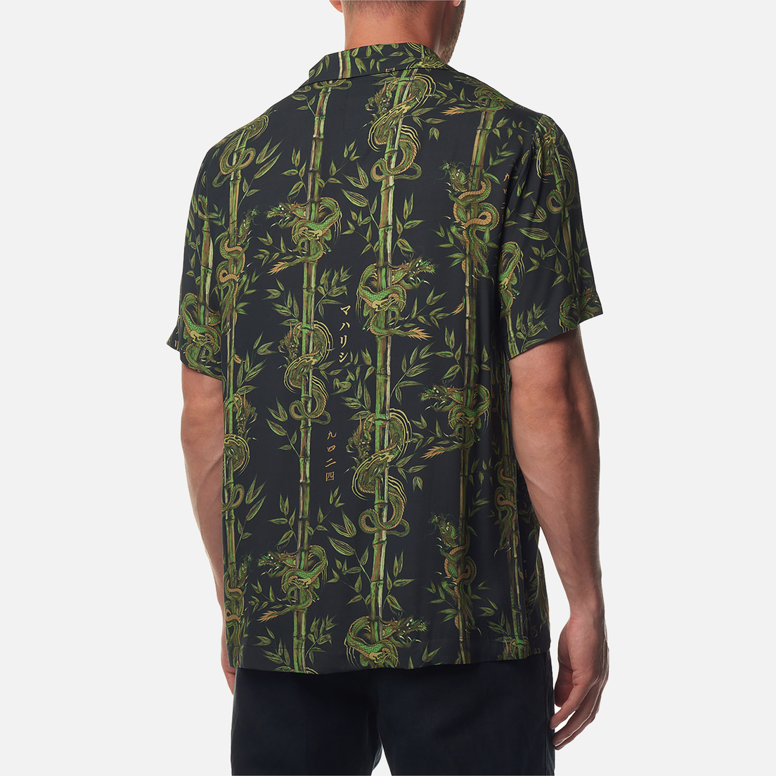 maharishi Мужская рубашка Dragon Bamboo Camp Collar