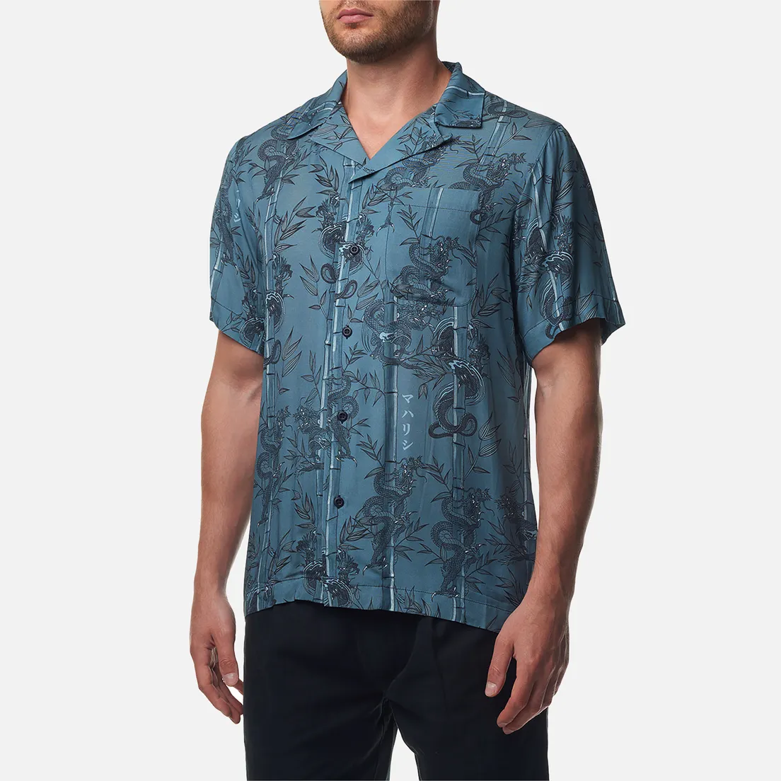 maharishi Мужская рубашка Dragon Bamboo Camp Collar