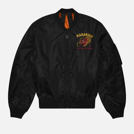 Мужская куртка бомбер maharishi Tour Dragon Map MA1, цвет чёрный, размер XXL