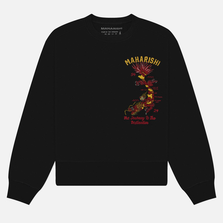 Мужская толстовка maharishi Dragon Map Vintage Crew Neck, цвет чёрный, размер XXL