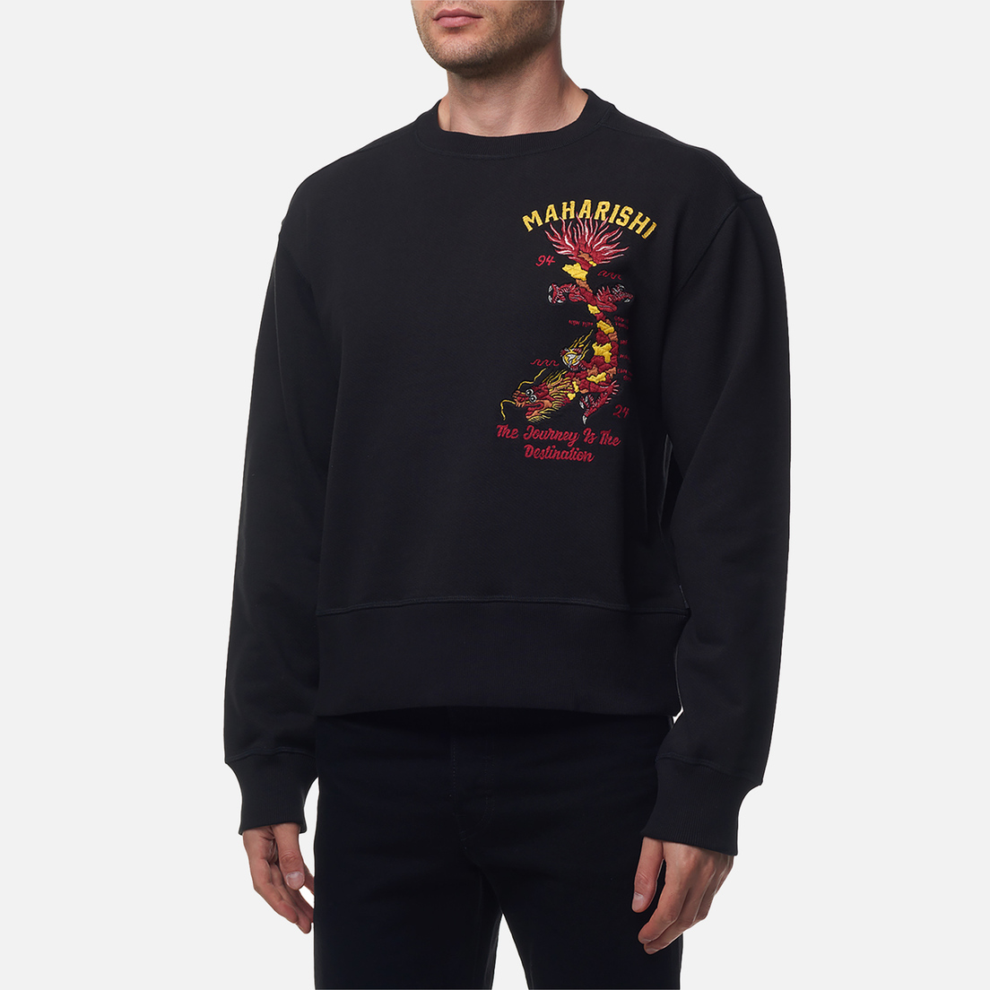 maharishi Мужская толстовка Dragon Map Vintage Crew Neck