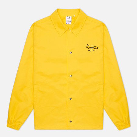 Мужская куртка ветровка Puma x Maison Kitsune Logo, цвет жёлтый, размер XXS
