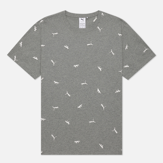Мужская футболка Puma x Maison Kitsune Logo All Over Print Medium Gray Heather