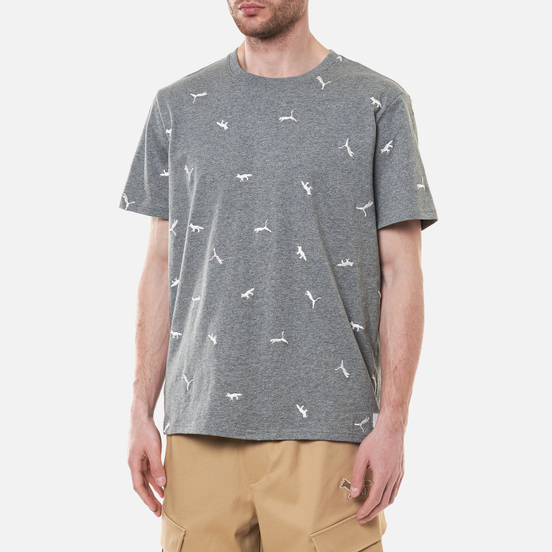 Мужская футболка Puma x Maison Kitsune Logo All Over Print Medium Gray Heather