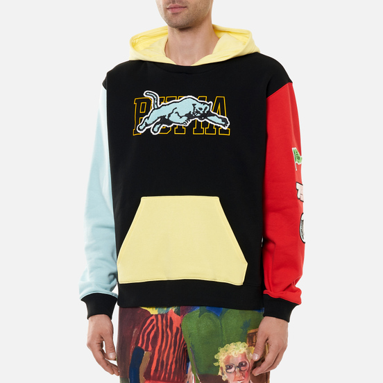 Мужская толстовка Puma Combine Hoodie Black/High Risk Red