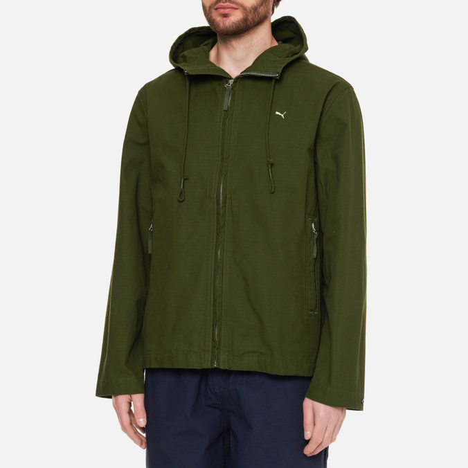 Мужская куртка ветровка Puma, цвет зелёный, размер S 533462-73 MMQ Lightweight Ripstop - фото 4