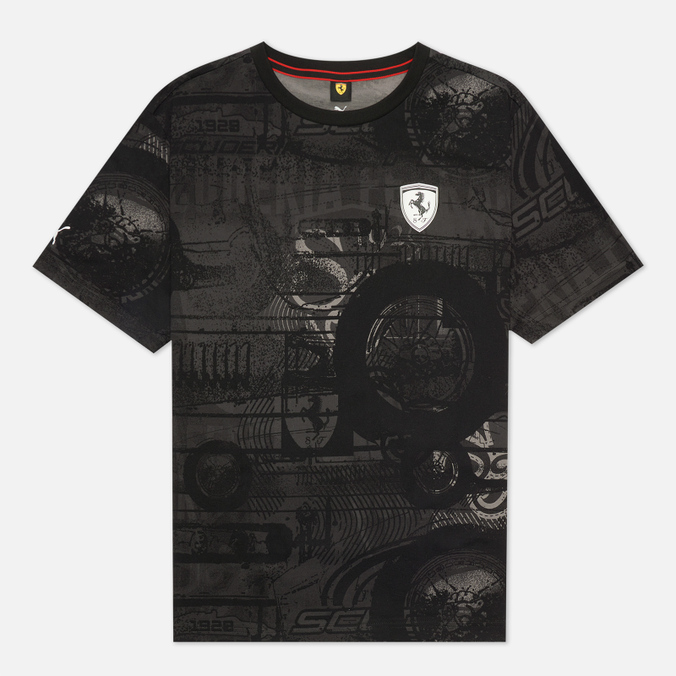 Мужская футболка Puma, цвет чёрный, размер S 533720-01 x Ferrari Race All Over Print - фото 1