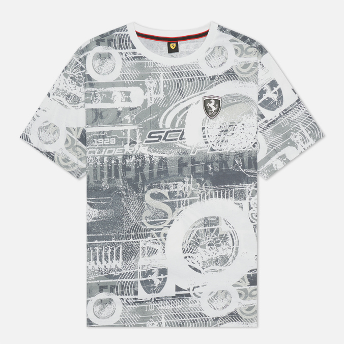 Мужская футболка Puma, цвет белый, размер XXL 533720-06 x Ferrari Race All Over Print - фото 1