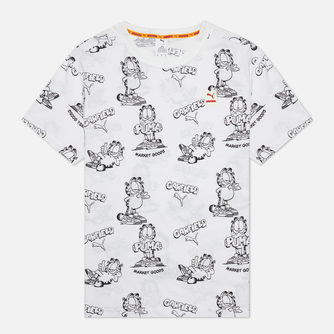 Мужская футболка Puma, цвет белый, размер S 534434-02 x Garfield All Over Print - фото 1