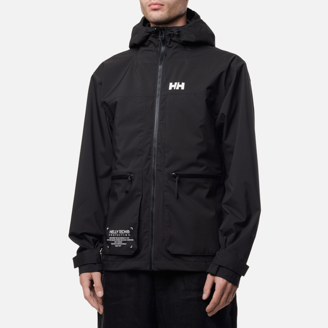 Мужская куртка дождевик Helly Hansen, цвет чёрный, размер S 53757-990 Move Hooded Rain - фото 4