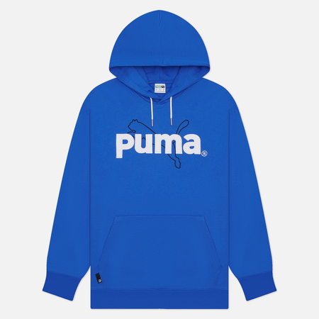 фото Мужская толстовка puma puma team graphic hoodie tr, цвет синий, размер s